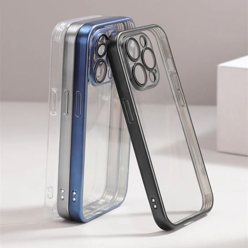 Joyroom Plated TPU Case With Lens Protector For iPhone 15 Pro Max (JR-15Q4) - Clear - Authentico Technologies 