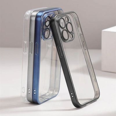 Joyroom Plated TPU Case With Lens Protector For iPhone 15 Pro Max (JR-15Q4) - Clear