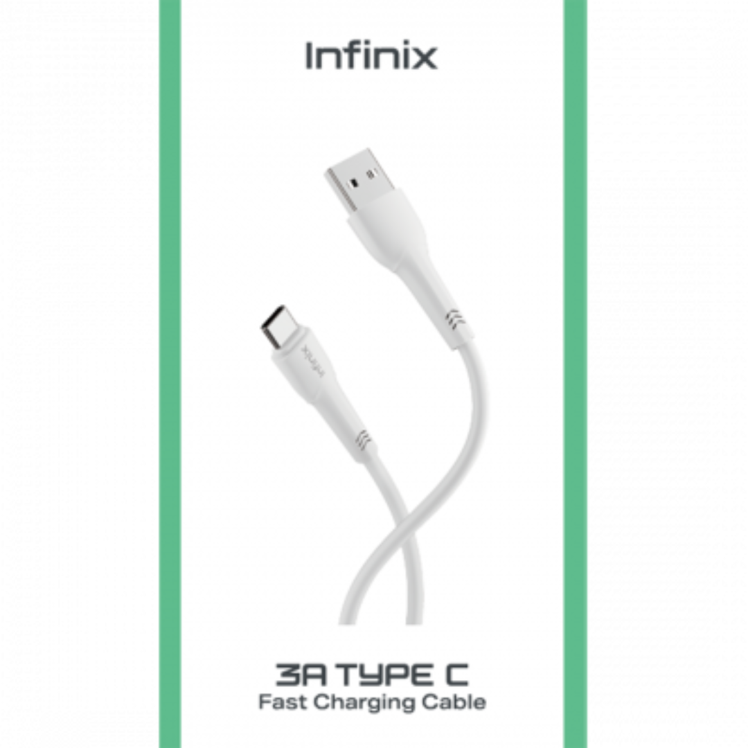 Infinix Data Cable (3A, USB-A – TYPE C) White -XDC53A